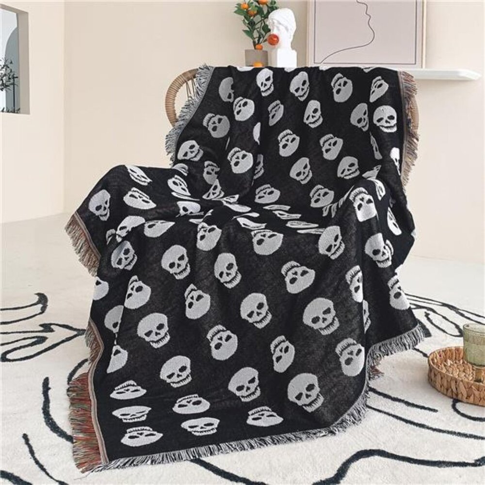 Boho Throw Blanket Reversible Cotton Tapestry Hippie Room Decor